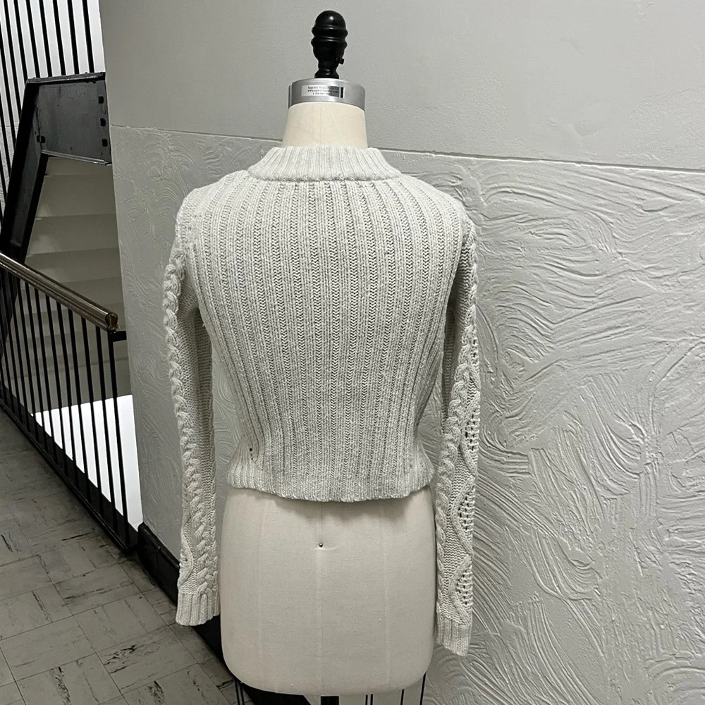 Cropped chunky knit sweater by Rachel Roy, flattering style with high waisted - Picture 3 of 7